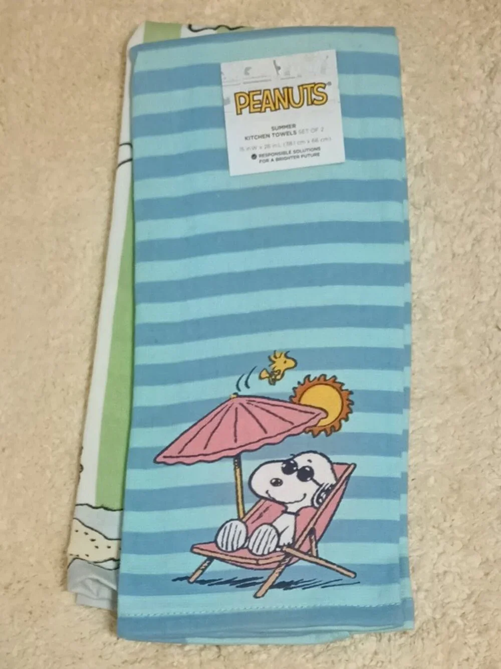 NWT ~ Celebrate Together Peanuts' Snoopy 2 Pack Summer Themed Kitchen Towels